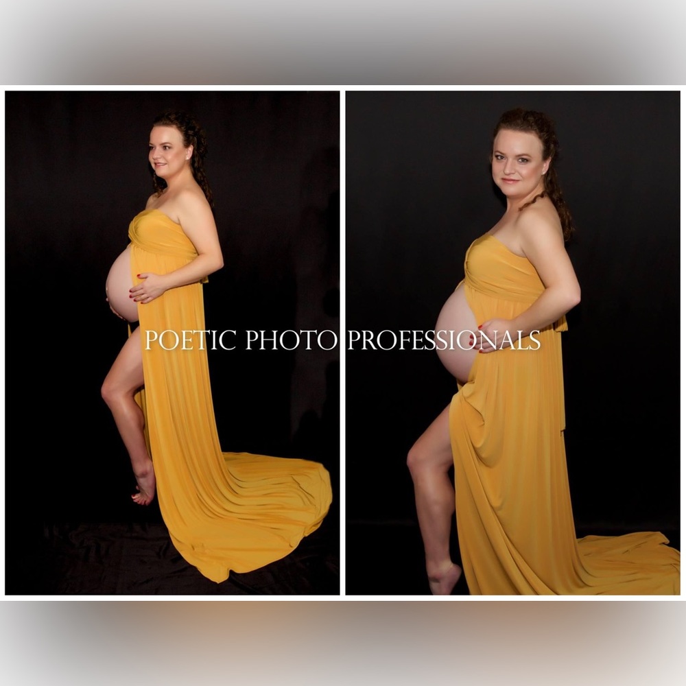 Goldenrod yellow maternity gown OS